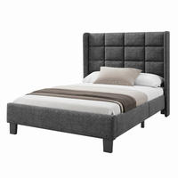 POLSTERBETT mit Lattenrost und Matratze 90x200 cm Leinen Grau - Grau, Metall (90/200cm) - Beauniv