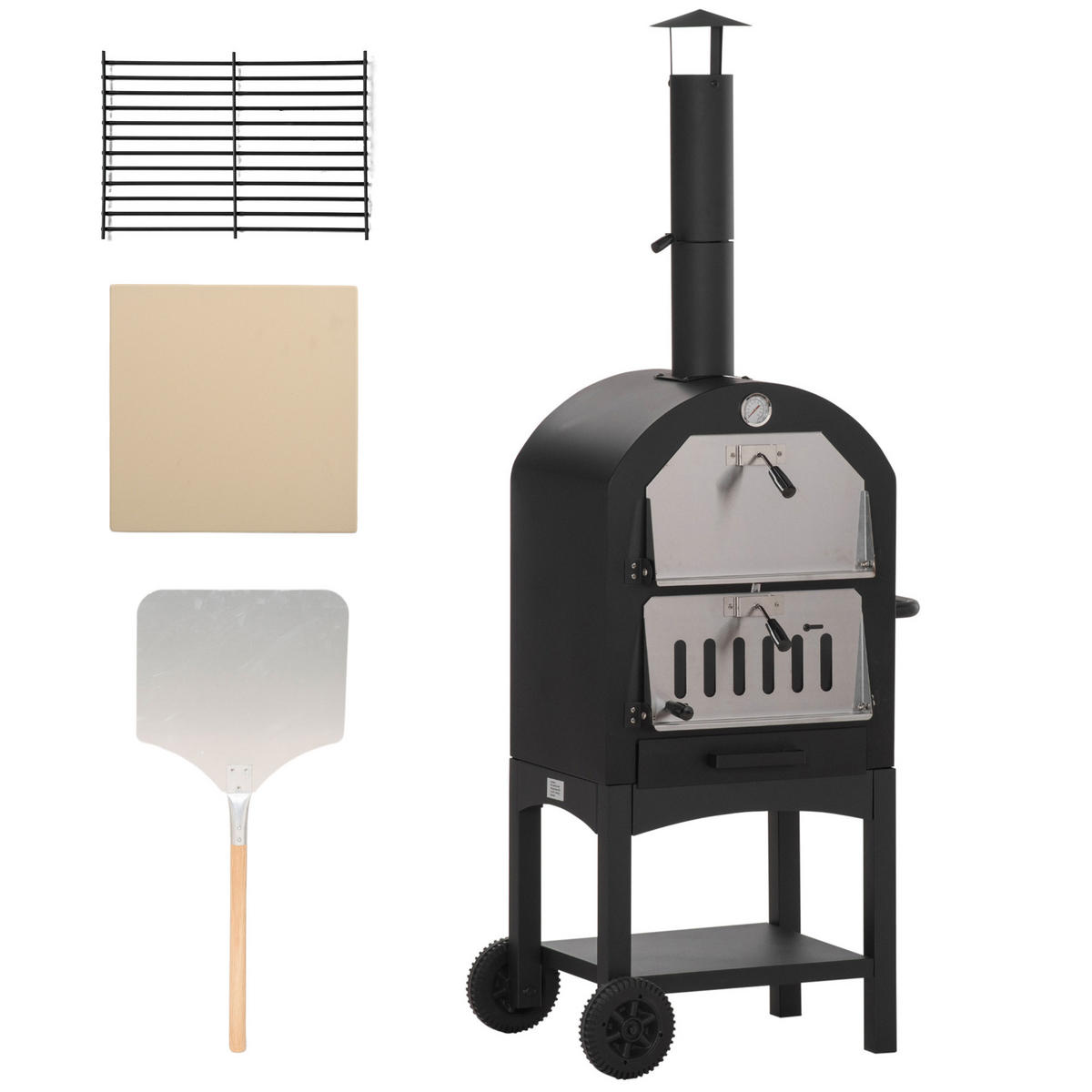 PIZZAOFEN DE-10139 Schwarz - Schwarz, Metall (54/161/63cm) - ComfortXL