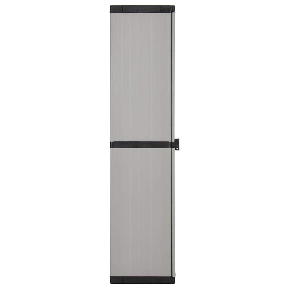 GARTEN-LAGERSCHRANK Mit 3 Böden Grau & Schwarz 34/40/168 Cm - Grau, Kunststoff (40/168/34cm) - vidaXL