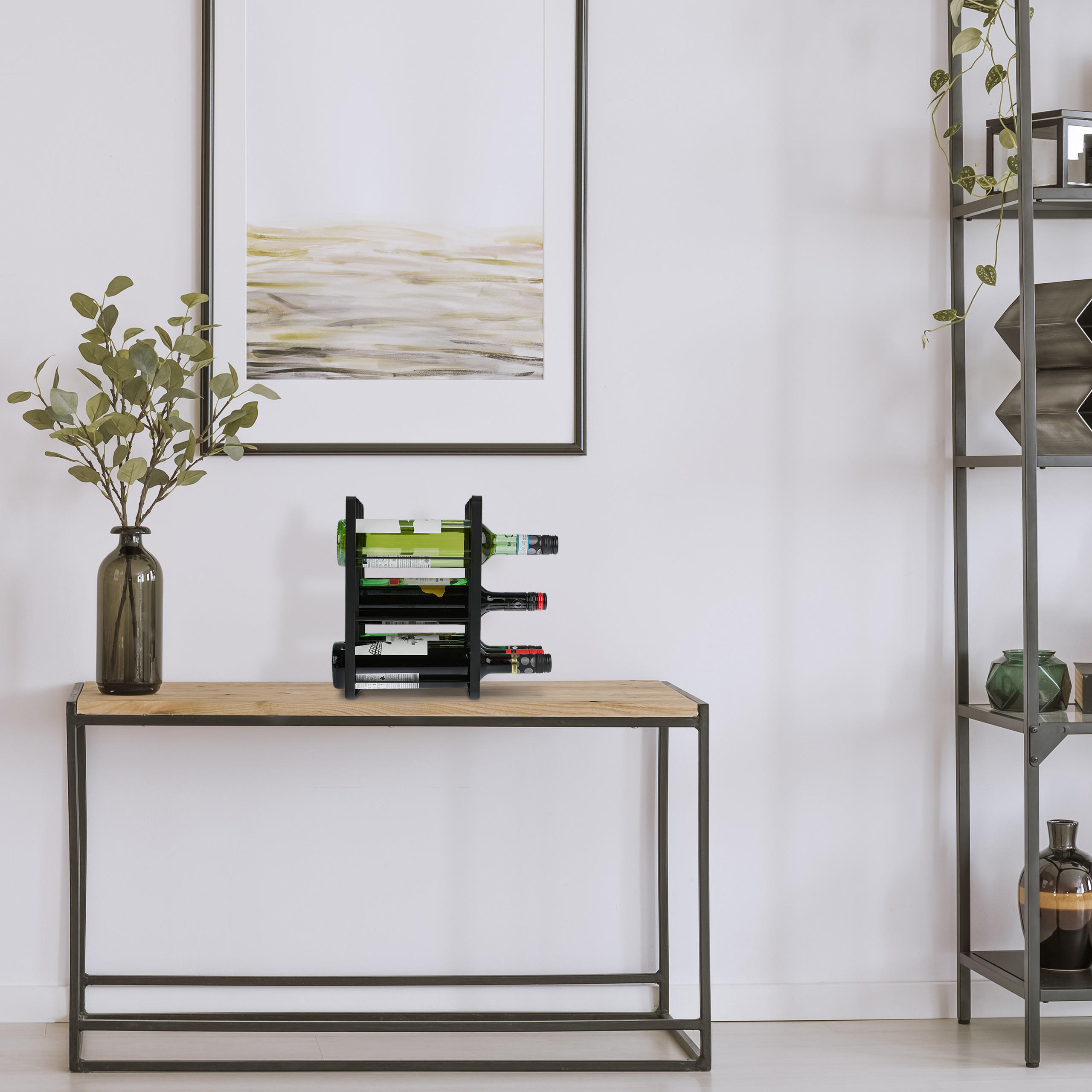 Thumbnail - Relaxdays Weinregal, Schwarz, Metall, 27.5x30.5x20 cm, Wohnzimmer, Regale, Weinregale