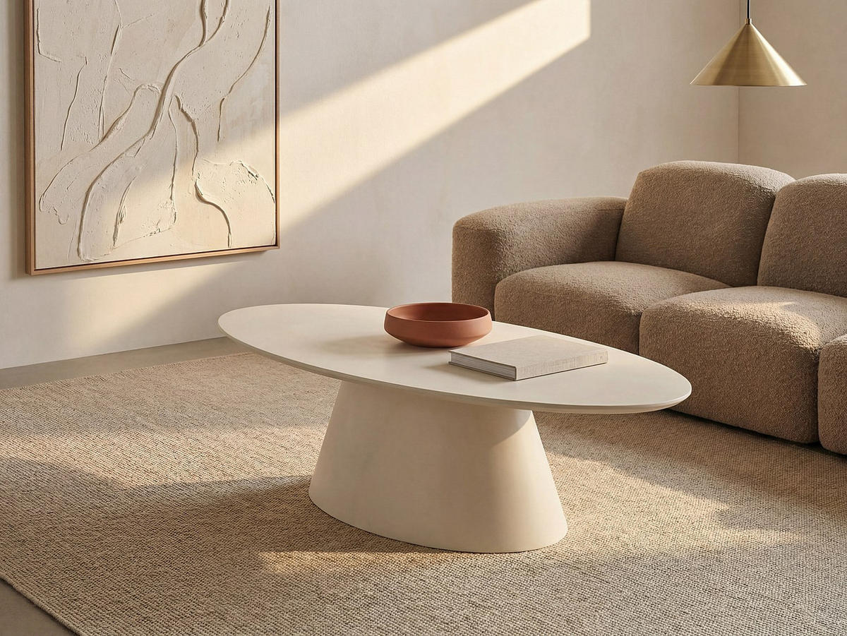 COUCHTISCH - 120 cm x 60 cm - Holz, Platte - Beige - ANTELADA - Beige, Holz (60/120/40cm) - Vente-Unique