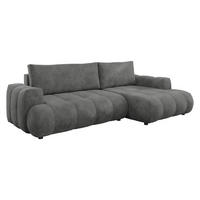 ECKSOFA Haiti, Seite: Rechts 2R+LC - Schwarz/Grau, Holz/Textil (276/156cm) - MIRJAN24