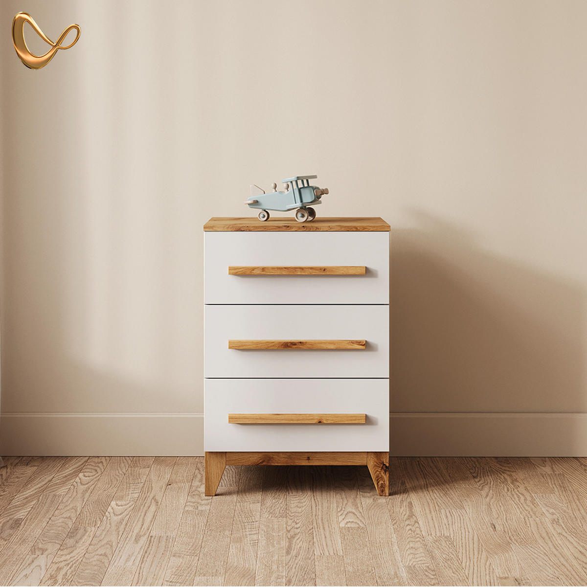 KOMMODE Mailo Weiß/Artisan 60 x 88 cm mit Tür - Weiß/Eiche Artisan, Holzwerkstoff (60/88/53.4cm) - Livinity®