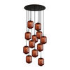 GALERIELEUCHTE Velo 12-flammig Braun Ø 25cm - Schwarz/Braun, Glas (25/25/27cm) - s.luce