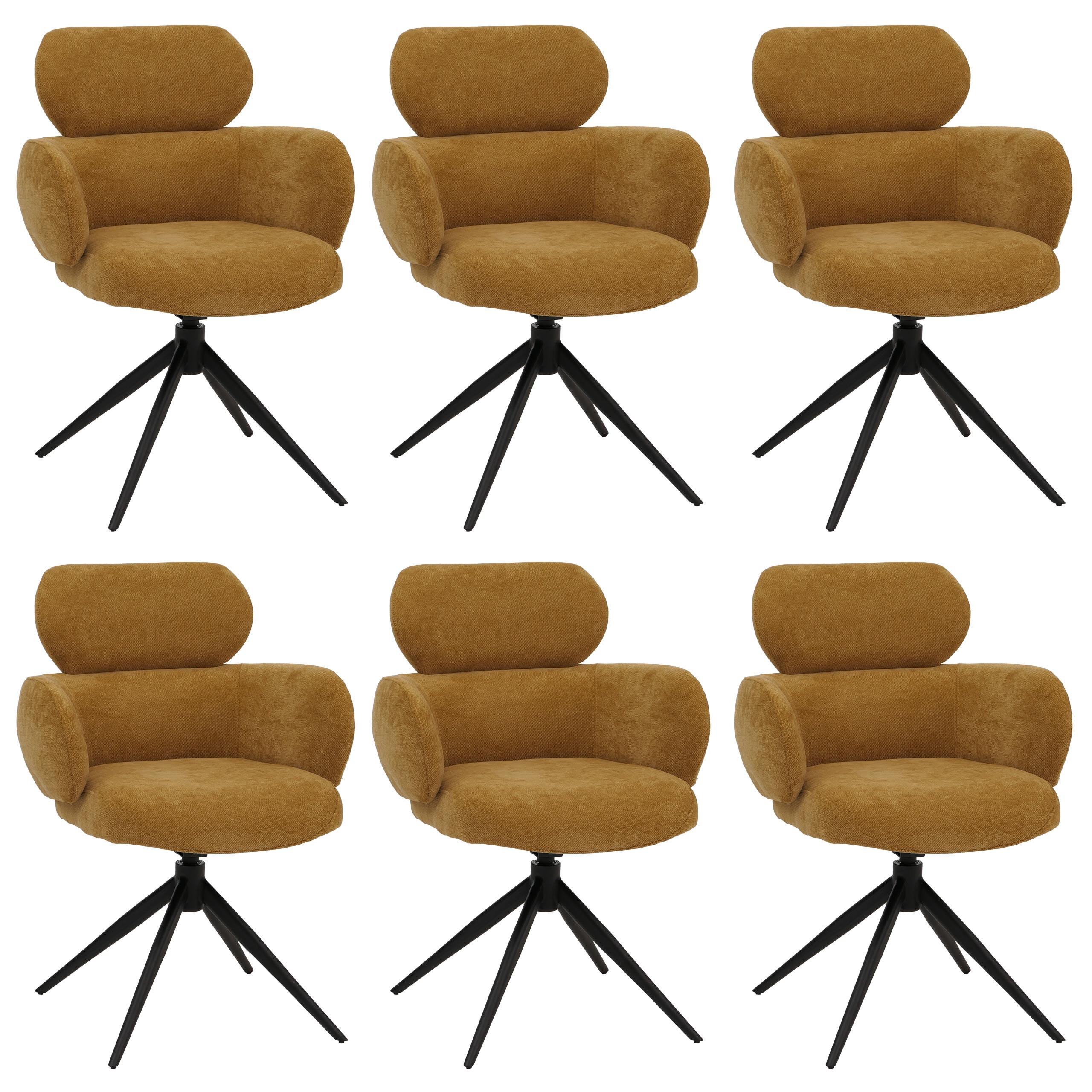 ESSZIMMERSTUHL Gelb 6er-Set - Gelb, Textil (61/86/69cm) - MCW