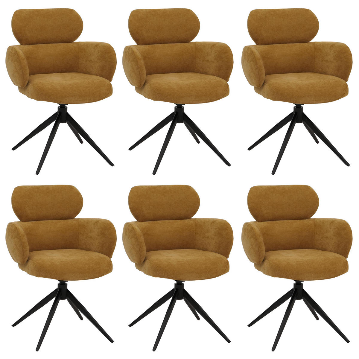 ESSZIMMERSTUHL Gelb 6er-Set - Gelb, Textil (61/86/69cm) - MCW