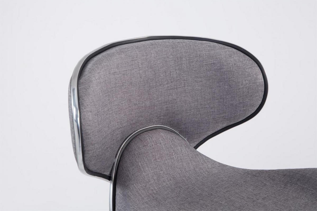 BARHOCKER Stoff Hellgrau - Chromfarben/Hellgrau, Textil/Metall (46/88/49cm) - CLP