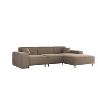 ECKSOFA Gloria In Tiffani - Taupe, Holzwerkstoff/Textil (266/165cm) - Fun Möbel