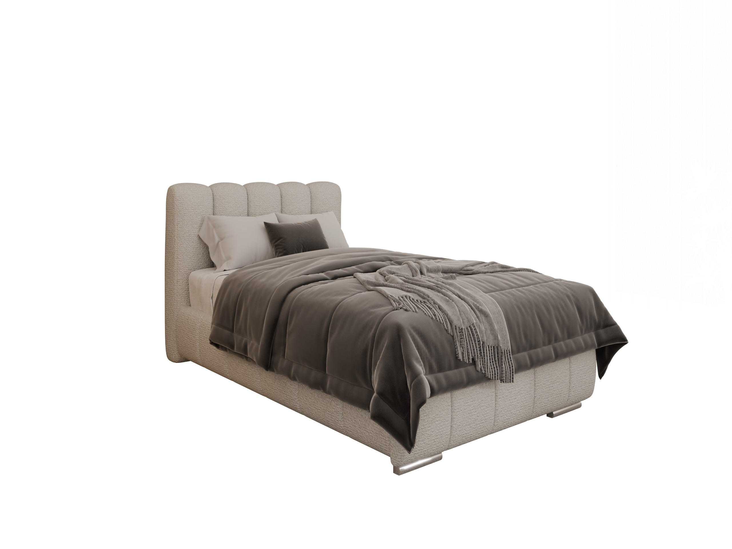 POLSTERBETT Zaira 100x200cm – Elegantes Polsterbett für modernen Wohnstil , ZONIERTE TASCHENFEDERN KOKOS (21cm), cappuccino - Cappuccino, Holz (100/200cm) - Panda Möbel