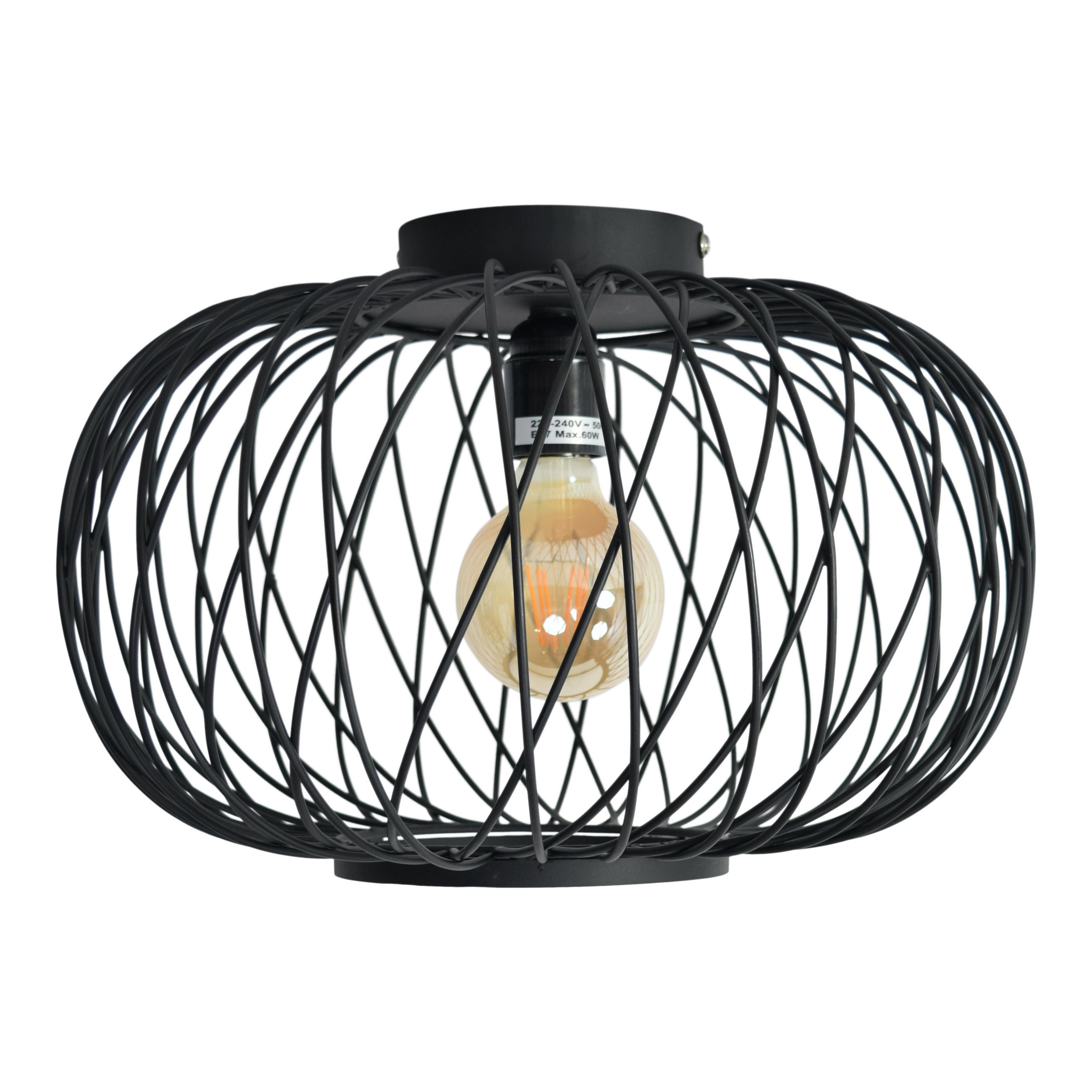 DECKENLEUCHTEN Twist Schwarz - Schwarz, Metall (37/37/24cm) - Urban Interiors