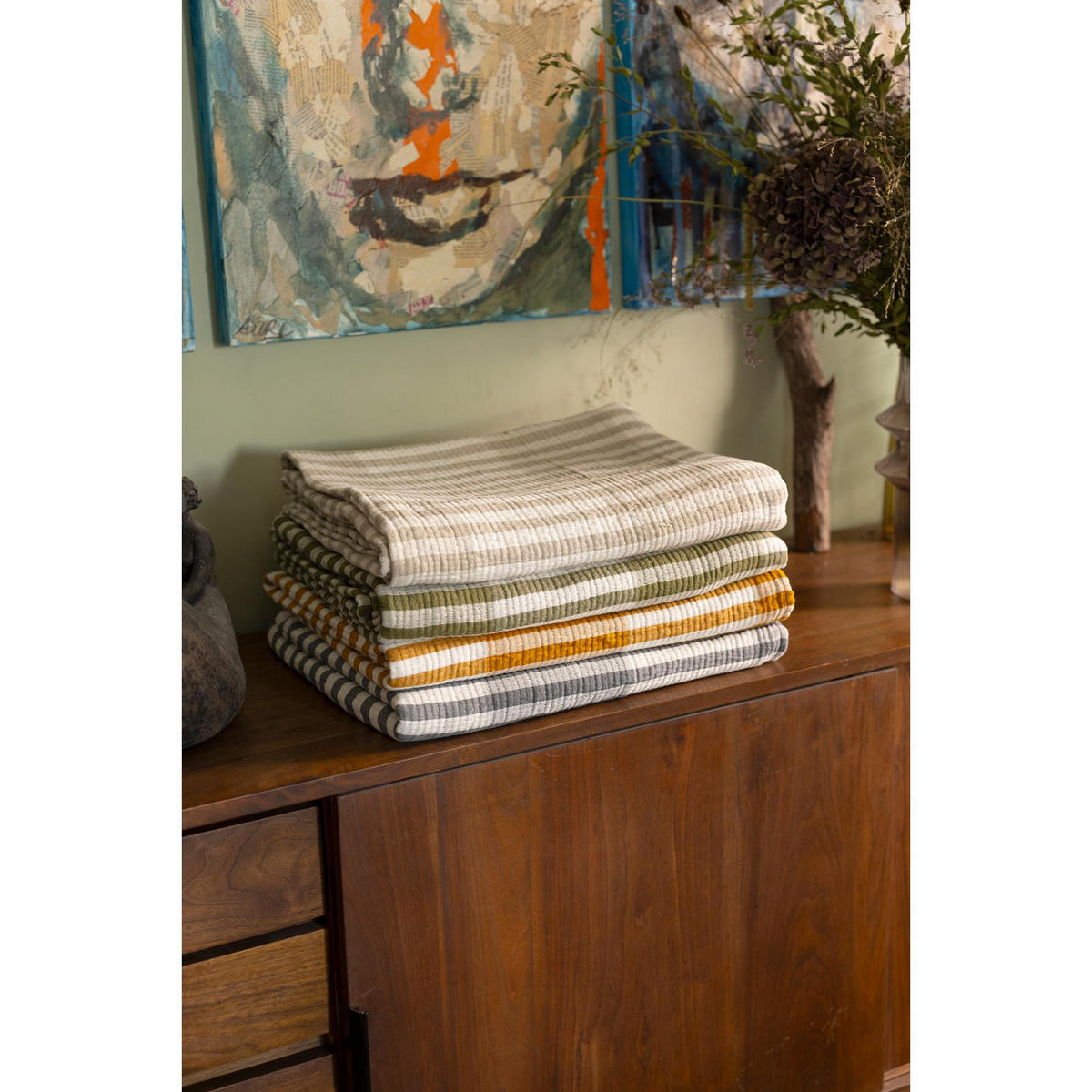 TAGESDECKE Calista safrangelb 260 x 260 cm - Hellbraun, Textil (260/260cm) - Vivaraise