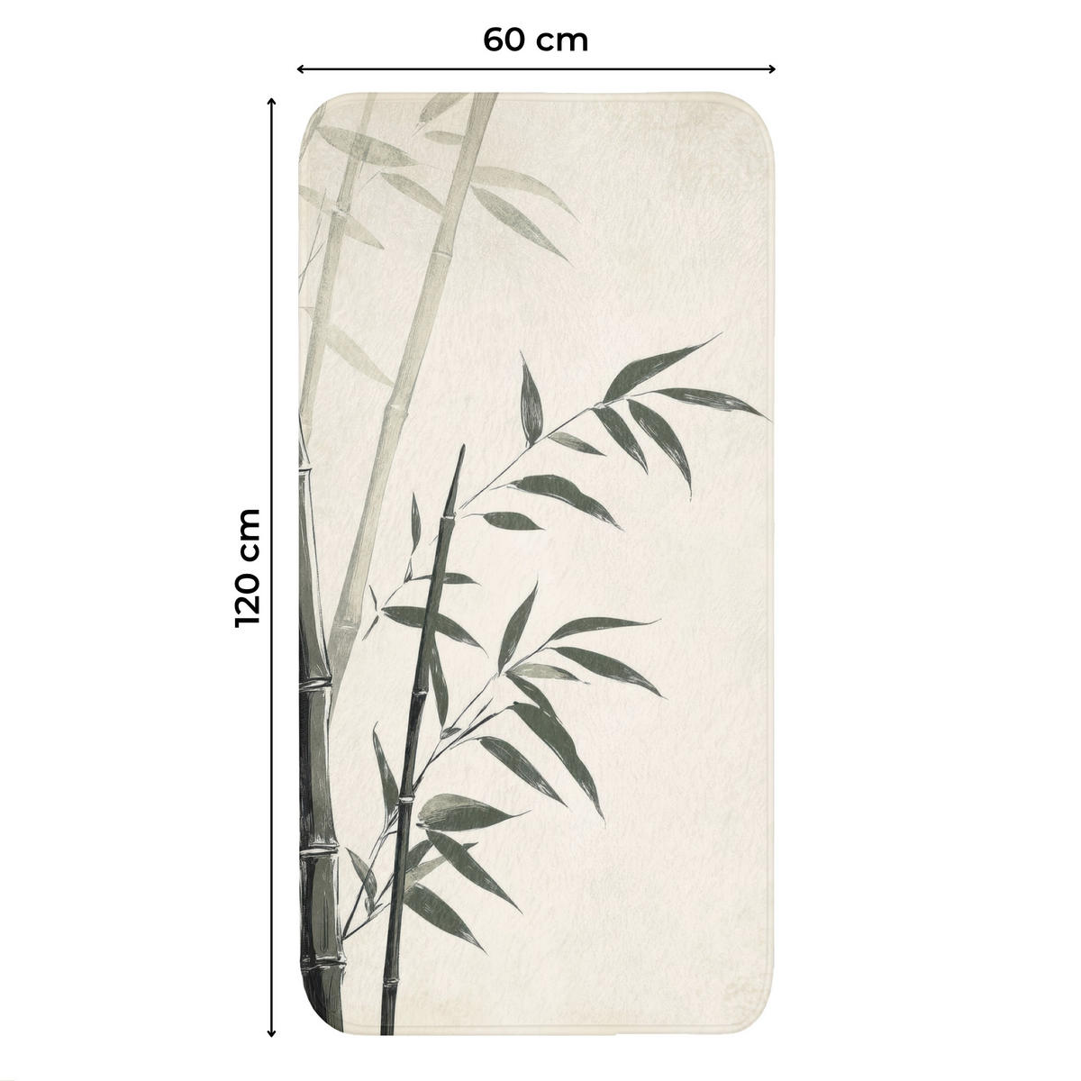 WC PŘEDLOŽKA Japandi - Bambus - béžová 60x120 cm - ecru, textil/plast (60/1cm) - OnlyWow