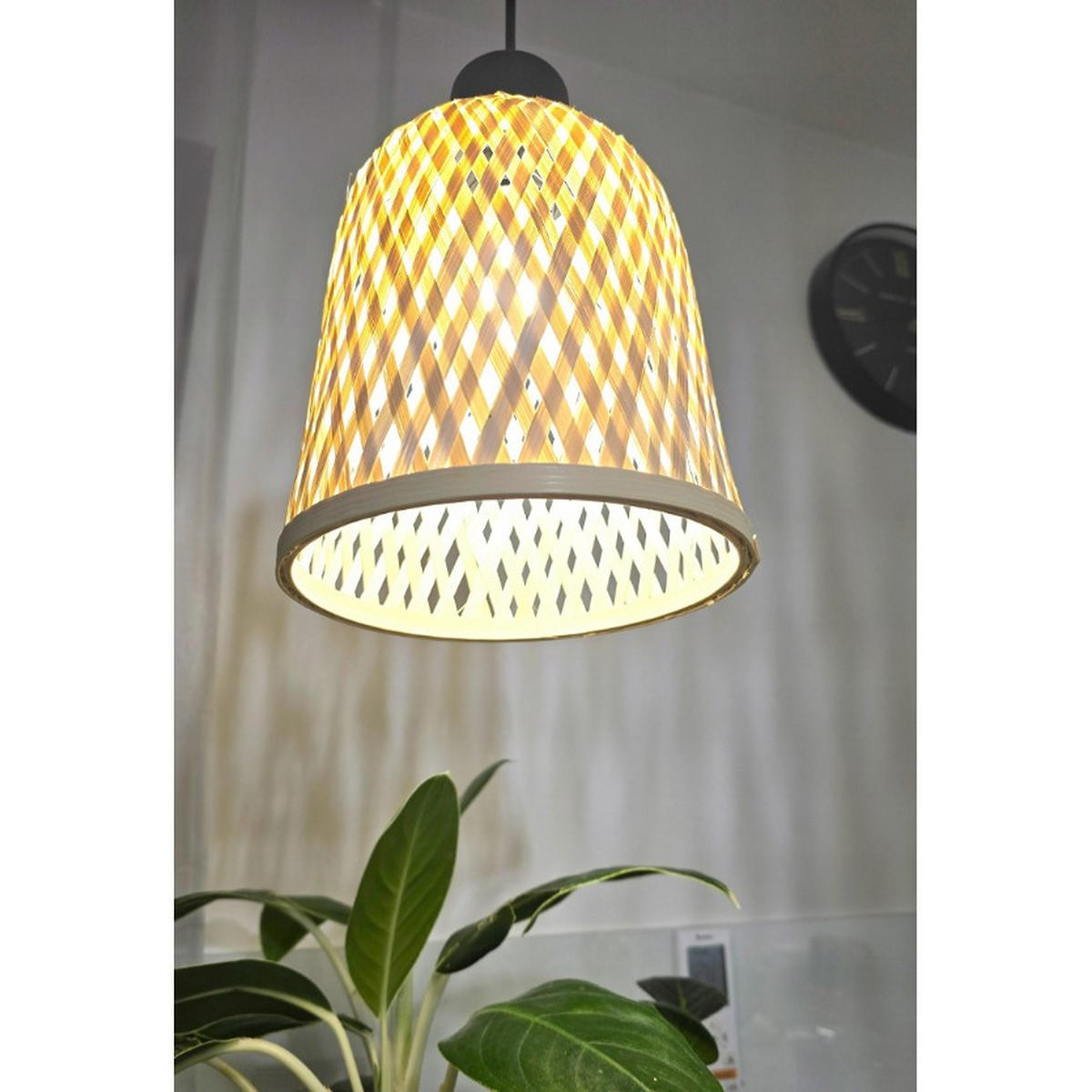 PENDELLEUCHTE BOHO - Schwarz/Weiß, Holz/Metall (17/60/100cm) - kiki design