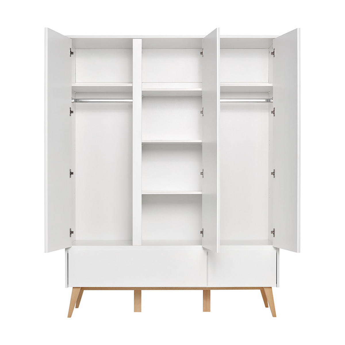 SKŘÍŇ 3DVEŘOVÁ Bílá a dřevo - bílá, kompozitní dřevo (149/200/52cm) - Petits-meubles