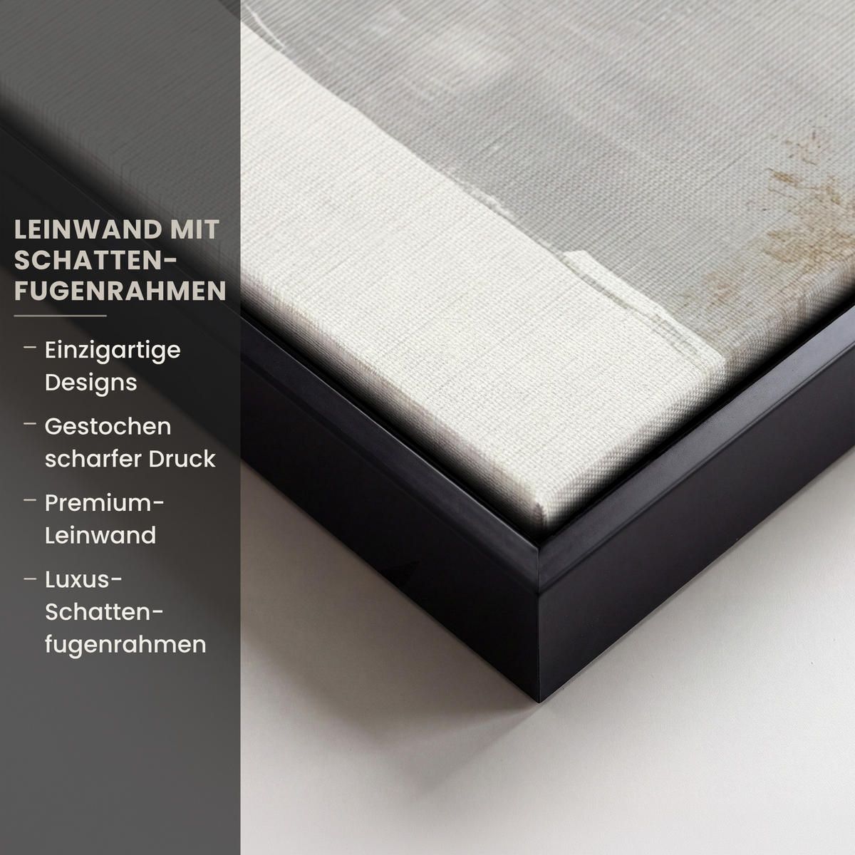 LEINWAND Bilder mit Rahmen - Gold - Rechtecke - Kreise - Abstrakt - 70x100 - Weiß, Textil (70/100cm) - MuchoWow