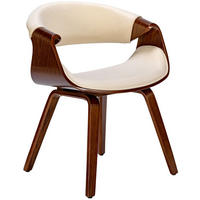 STUHL Stoff Walnuss/Creme - Walnussfarben/Creme, Holz/Textil (62/76/52cm) - CLP