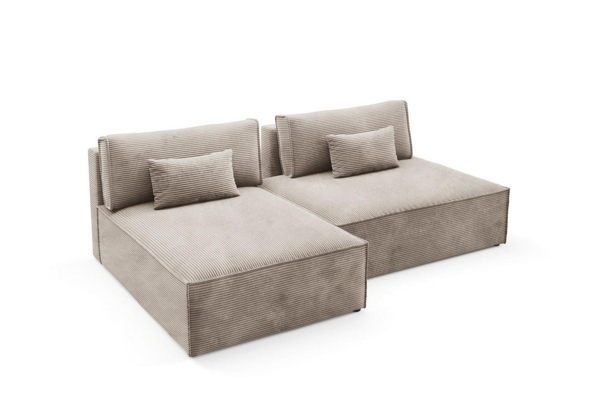 ECKSOFA mit Schlaffunktion Beige - Beige, Textil (236/148cm) - Furnisell