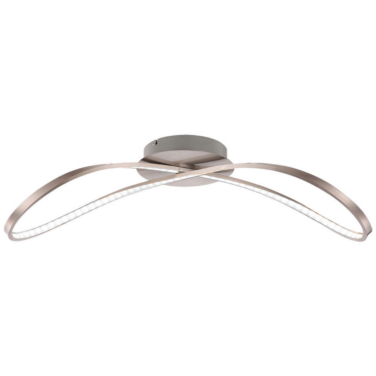 LED DECKENLEUCHTE UNA Silber Nickel matt - Silberfarben, Metall (75/21/23cm) - Globo Lighting