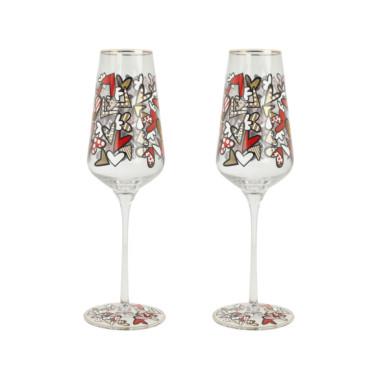 SEKTGLAS Britto- All We Need Is Love, Glas, Bunt, Füllmenge 100 ml, 66453371 - Multicolor, Glas (0.15L) - Goebel