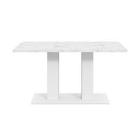 JÍDELNÍ stůl 140/180/70 cm bílý z MDF s rozkládací deskou a dvojitou podnoží - bílá, kompozitní dřevo (180/70/75cm) - OKWISH