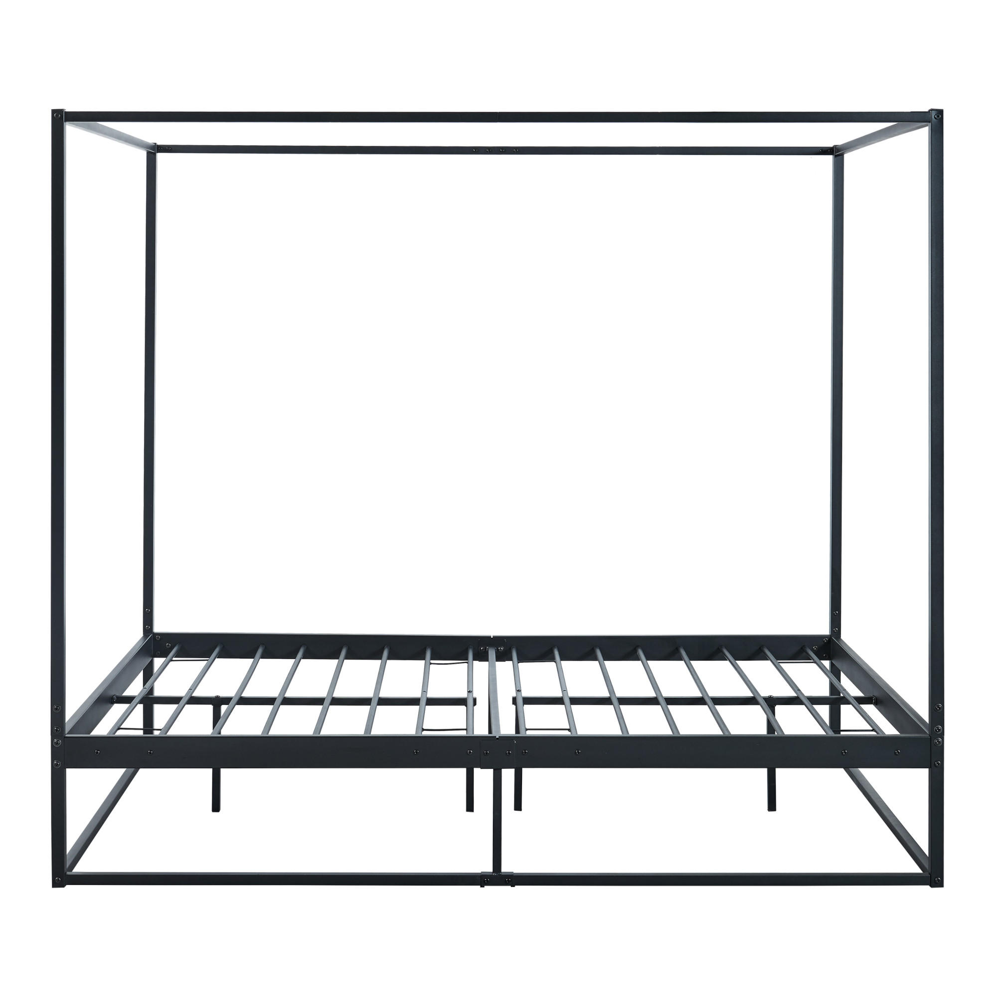 [en.casa] Himmelbett Schwarz 140x200 cm
