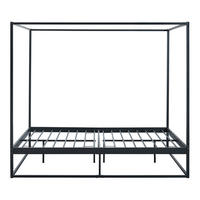 HIMMELBETT Kristianstad mit Matratze - Schwarz, Textil/Metall (140/200cm) - [en.casa]