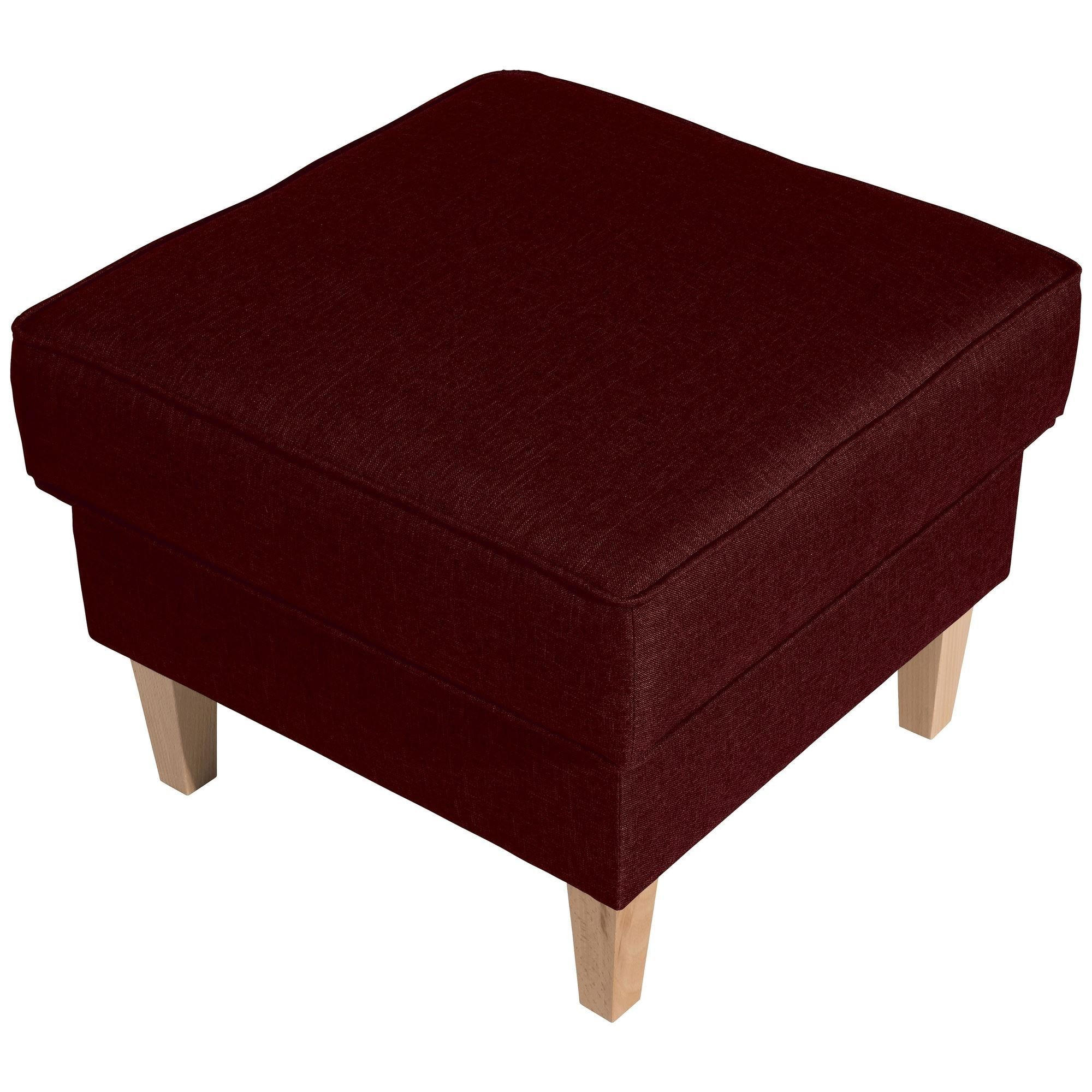 HOCKER Karlen Bezug Flachgewebe Buche natur / rot - Rot/Buchefarben, Kunststoff (53/45/53cm) - 58aufmkessel