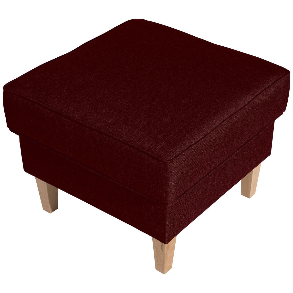 HOCKER Karlen Bezug Flachgewebe Buche natur / rot - Rot/Buchefarben, Kunststoff (53/45/53cm) - 58aufmkessel