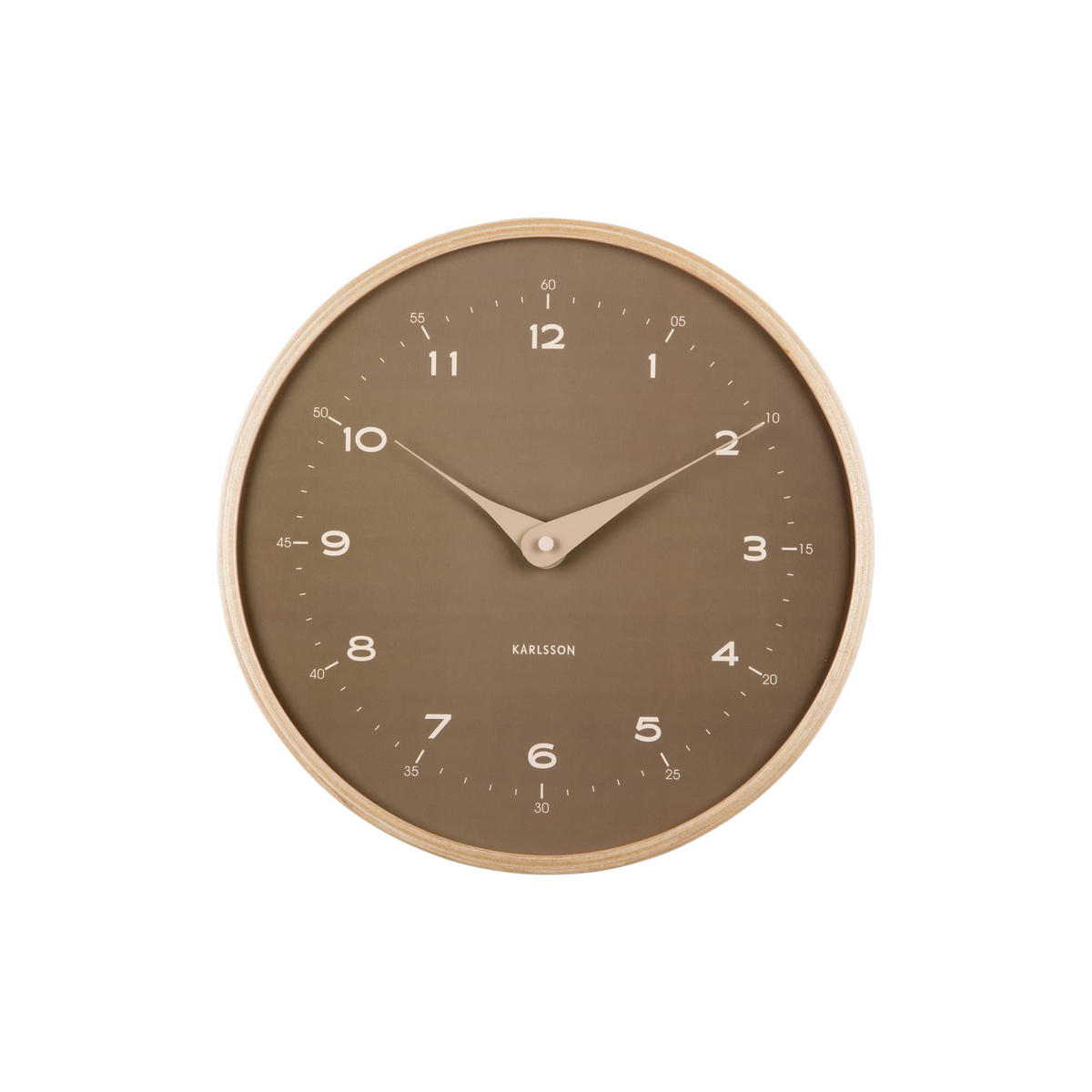 WANDUHR Osado Dome Ø30 cm - Grün, Holz (30/30/4.3cm) - Karlsson