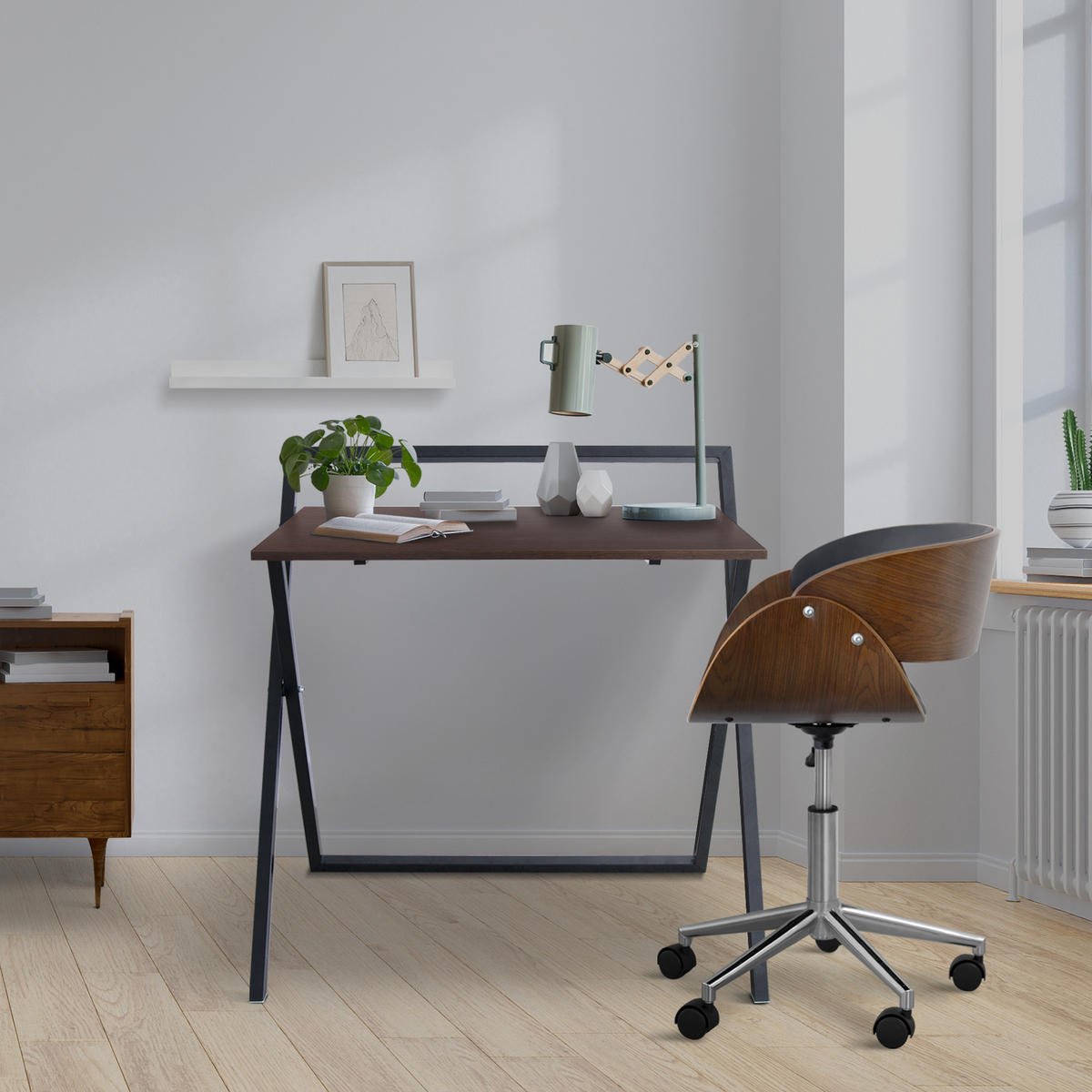 BÜROTISCH Schwarz - Schwarz, Holzwerkstoff (102.9/85.1/102.9cm) - Teamson Home