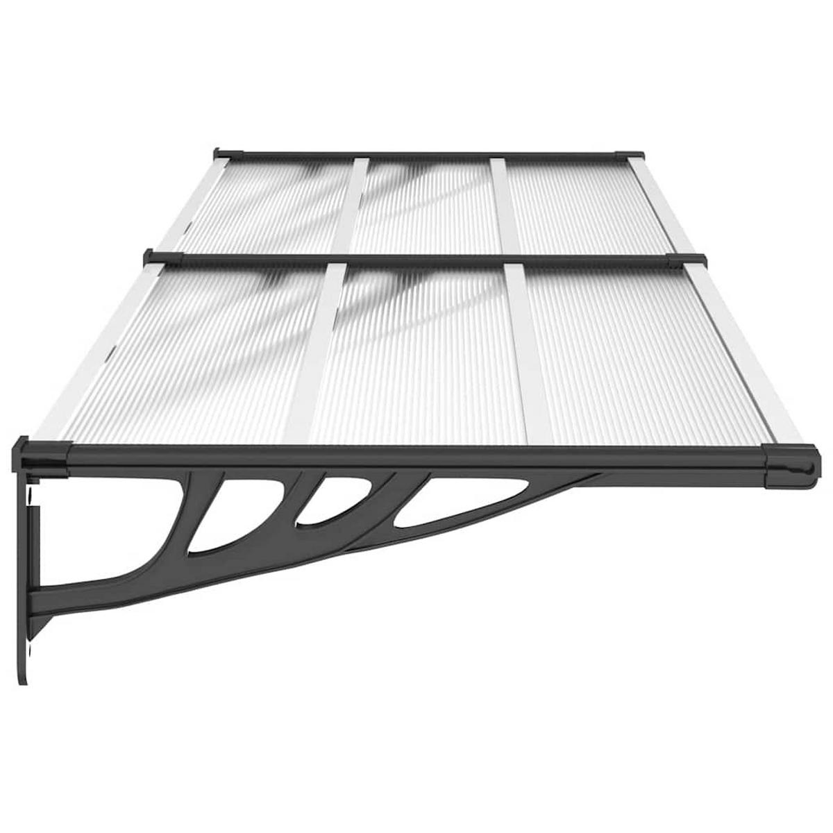 TÜRVORDACH Schwarz Und Transparent 239/90 Cm Polycarbonat - Transparent, Kunststoff (239/27.5/90cm) - vidaXL
