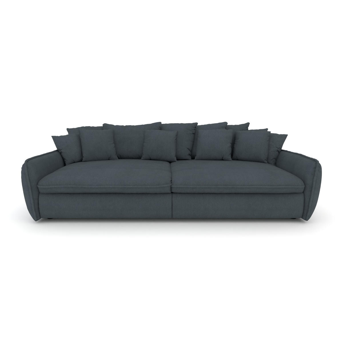 BIGSOFA Hereford XXL Cord Türkis inkl. 12 Kissen 274/131/61 cm - Blaugrau, Kunststoff/Textil (274/61/131cm) - foamnova