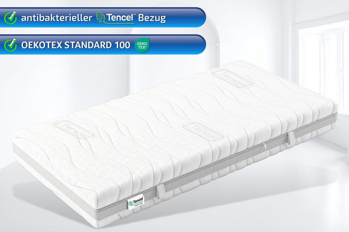 KALTSCHAUMMATRATZE Vital Premium 90 x 200 cm 24 cm Höhe H3 9 Zonen - Weiß, Textil (90/200cm) - Matratzen Perfekt