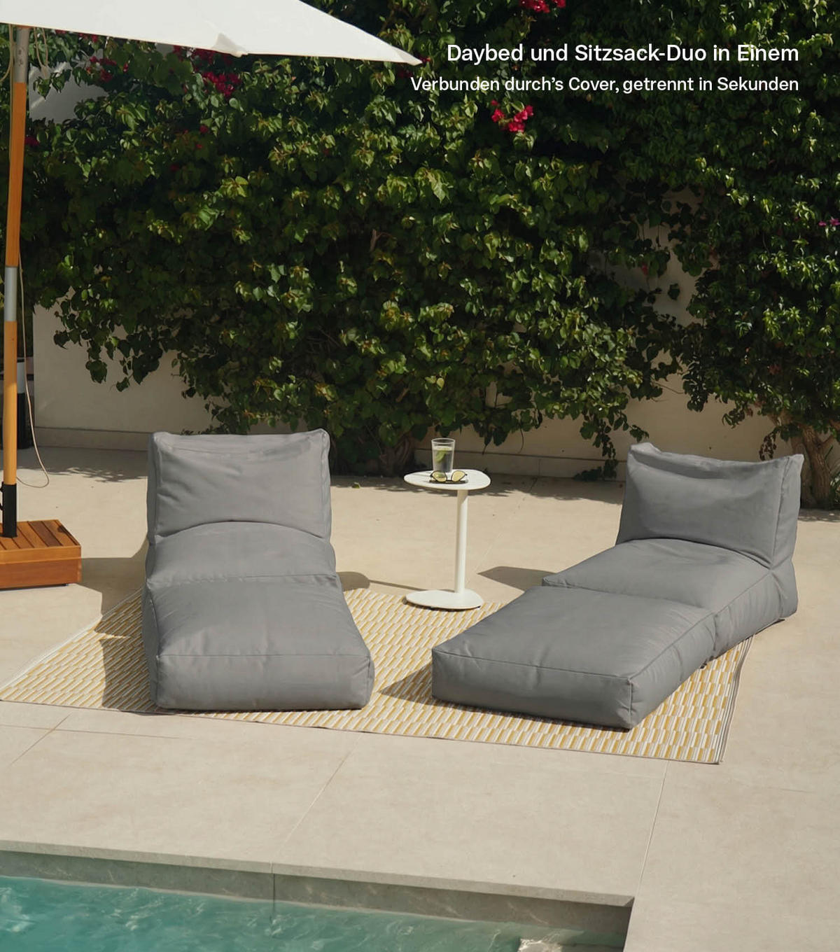 OOUTDOOR-LOUNGE Das Daybed - Dunkelgrau, Textil (130/55/150cm) - Mokebo
