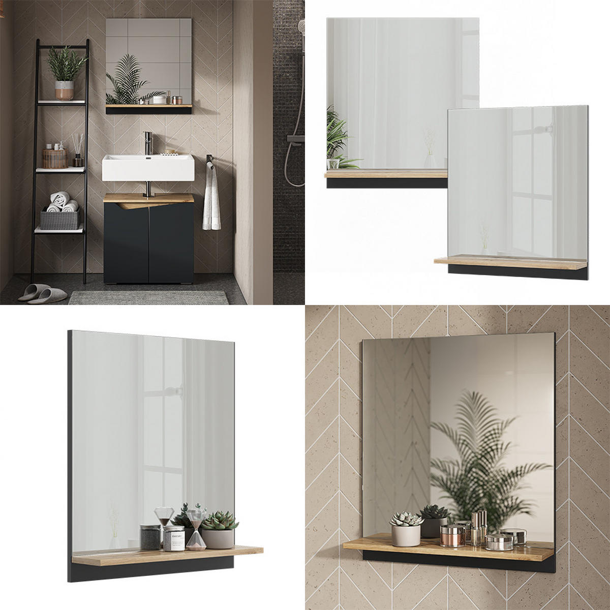 Anthrazit/Eiche Artisan, Holzwerkstoff (60/67/14cm) - Vicco