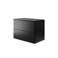 WASCHBECKUNTERSCHRANK, Schwarz, 80 x 57 x 46 cm, schwarzer Griff + Arbeitsplatte - Schwarz, Holzwerkstoff (80/57/46cm) - 3XE LIVING