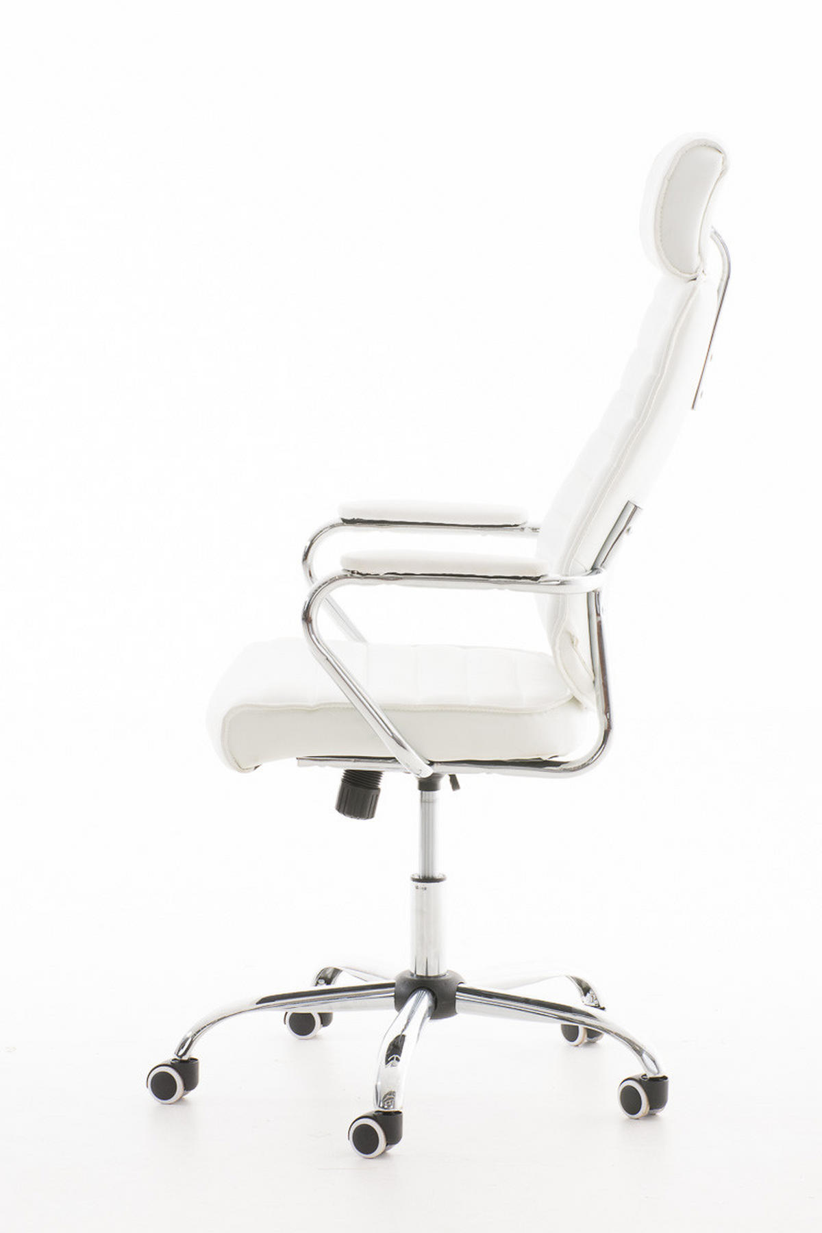 CHEFSESSEL Lederlook weiß - Chromfarben/Weiß, Textil/Metall (60/117/67cm) - CLP