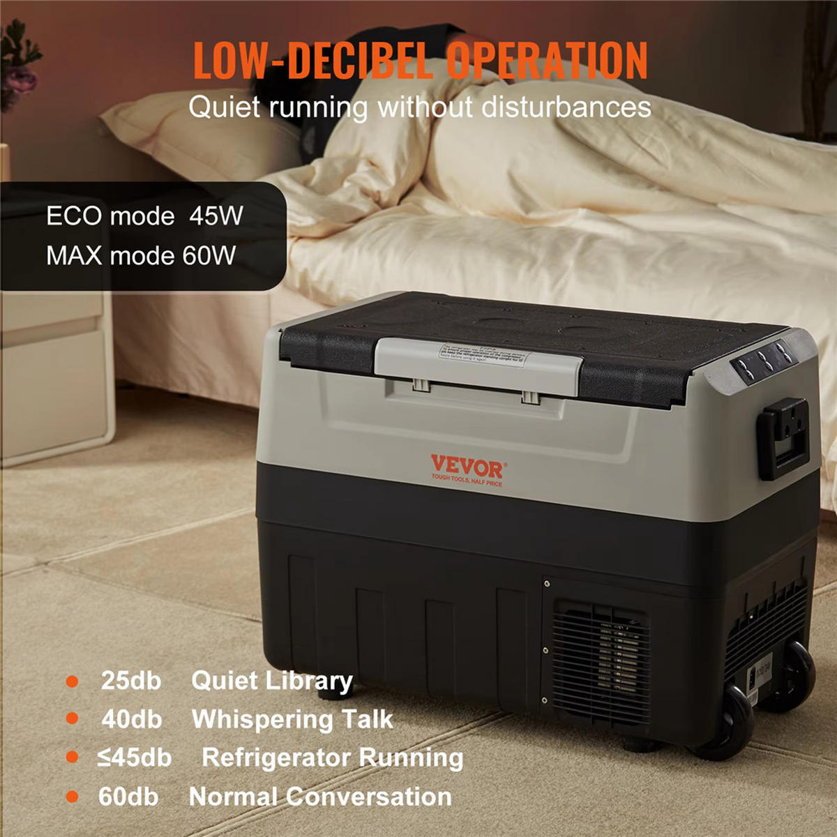 MINIKÜHLSCHRANK 45L Auto Kompressor Kühlbox Gefrierfach - Schwarz, Kunststoff (68/50/36cm) - Coonoor