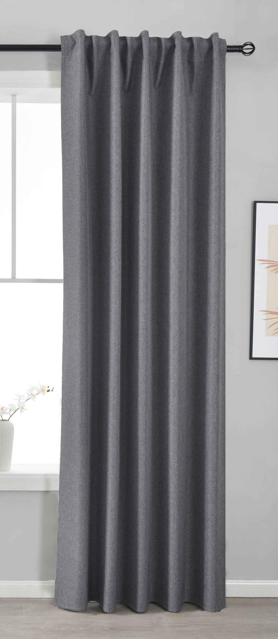 VORHANG BOSTON DARK HxB 245x140 cm Dunkelgrau - Dunkelgrau, Textil (140/245cm) - Gardinenbox