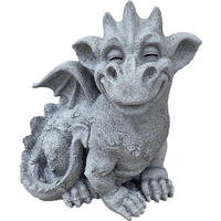 STEINFIGUR großer Drache Cristiano frostfest wetterfest Gartenfigur - Grau, Stein (22/28/21cm) - stoneandstyle
