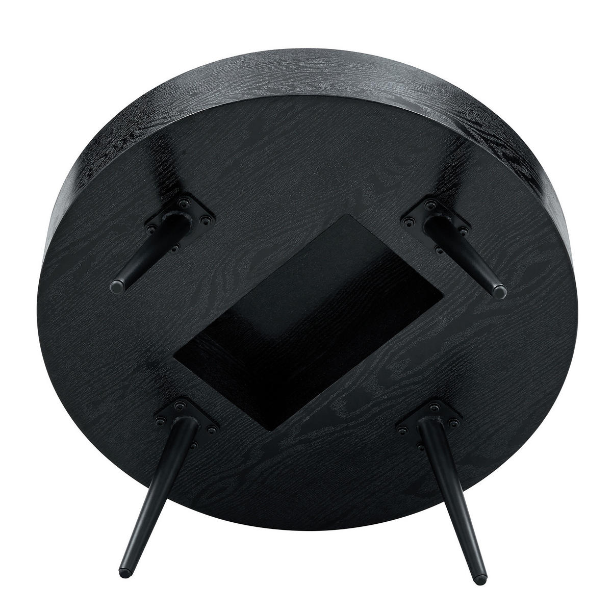 COUCHTISCH 70/70/35,5 cm aus MDF mit Metallgestell, verstellbaren Füßen und schwarzer Holzoptik, Schwarz - Schwarz, Holzwerkstoff (70/70/35.5cm) - Modfu