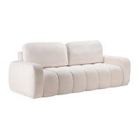3-SITZER Schlafsofa aus Chenille-Stoff – Beige – TALIVO - Beige, Textil (256/99/105cm) - Vente-Unique