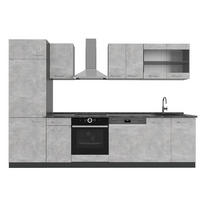 KUHINJSKI BLOK R-Line Beton/antracit 300 cm , DP Antracit - siva/antracit, leseni material (300/206.8/60cm) - Vicco