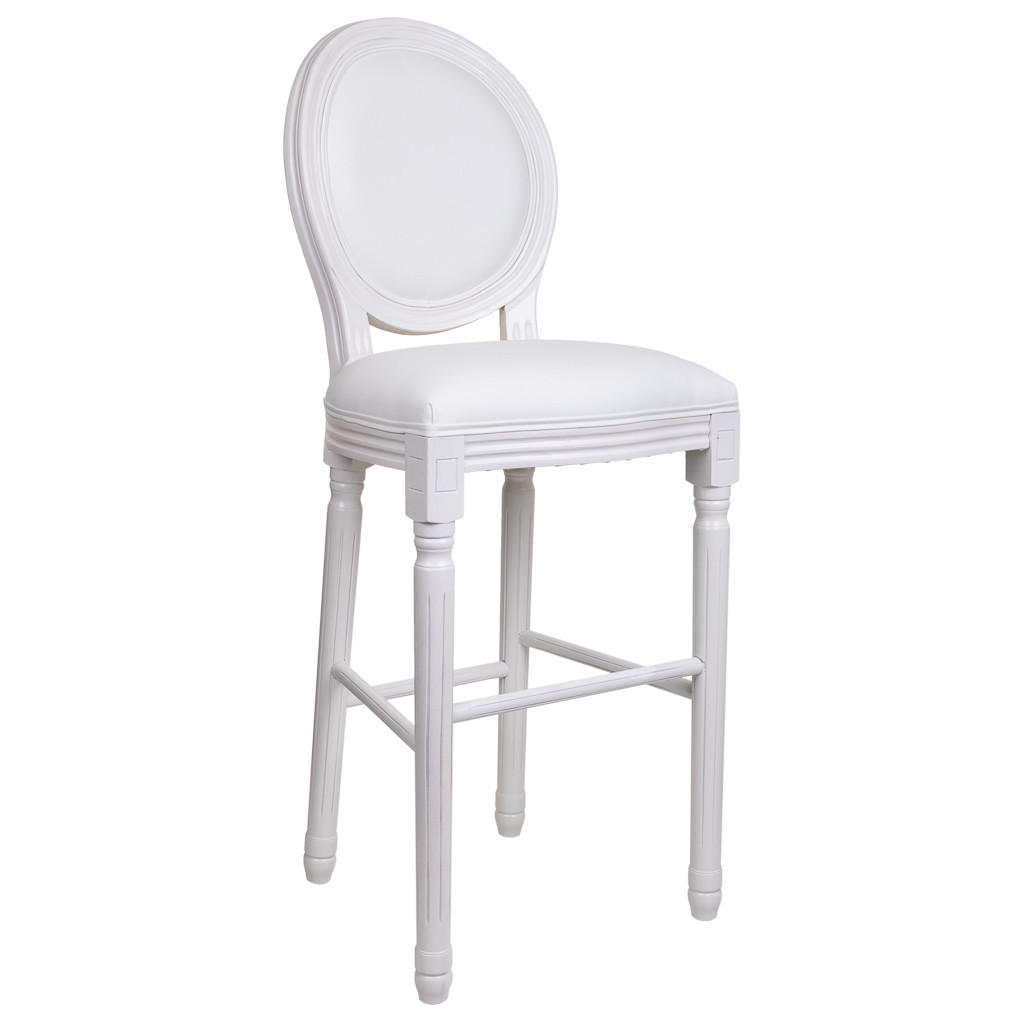 HOCKER aus Holz 52x46x116 cm - Weiß, Fell (52/116/46cm) - Wanderlust