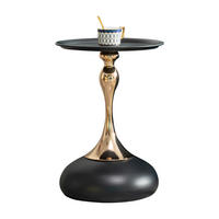 COUCHTISCH Beistelltisch Metall Tray Oberfläche kompakt modern stabil Schwarz Standardgröße Metallgestell - Goldfarben/Schwarz, Metall (38/38/54cm) - EVRYAE