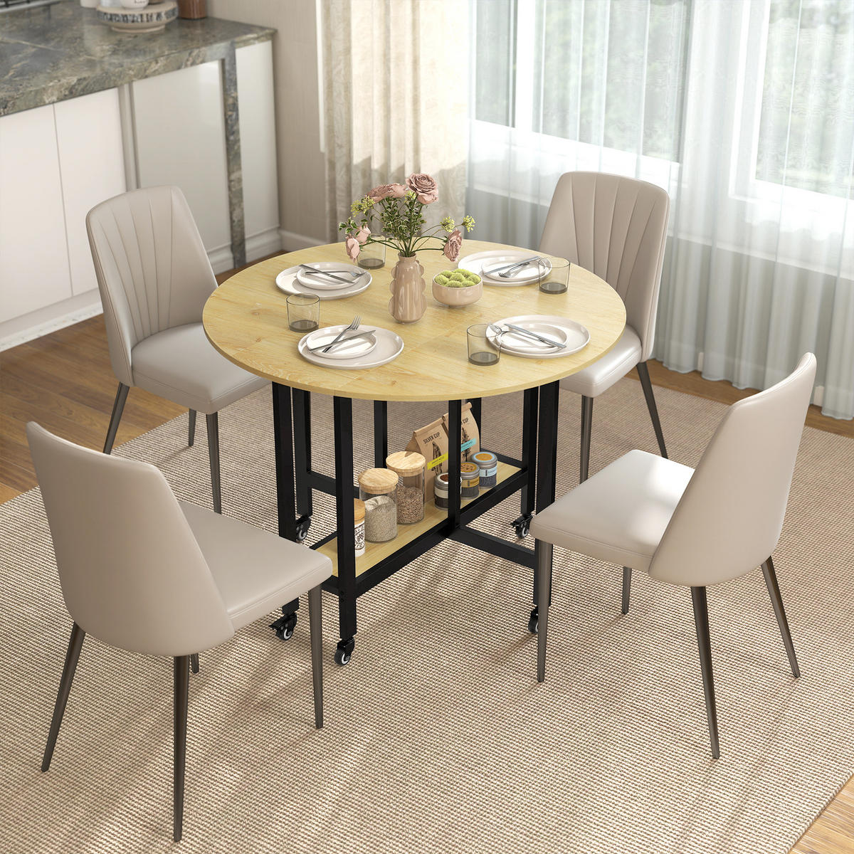 ESSTISCH Eiche 1 Stück - Beige, Naturmaterialien (100/100/75cm) - GiPP