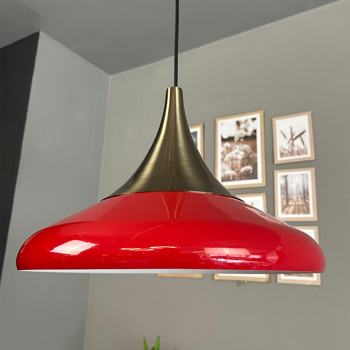 PENDELLEUCHTE Paladin - Rot, Metall (35/35/28cm) - Bamyum