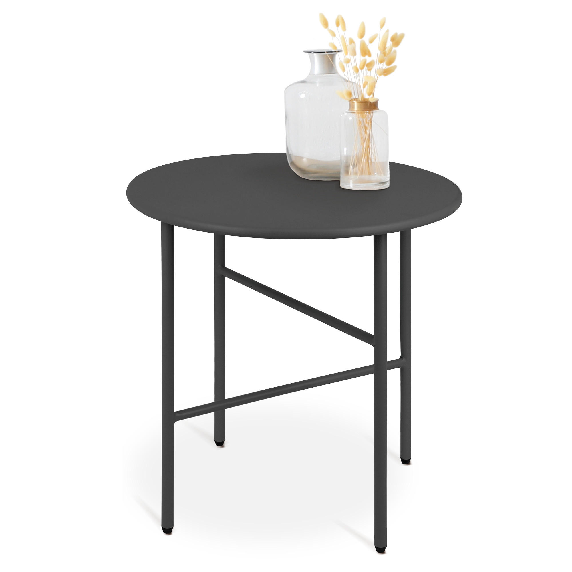 BEISTELLTISCH Finn Ø 44/46 cm Schwarz - Schwarz, Metall (44/44/46cm) - BoMoe