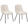 ESSZIMMERSTUHL 2er-Set Hellbeige Lorida - Beige, Textil (46/81/55cm) - Beliani