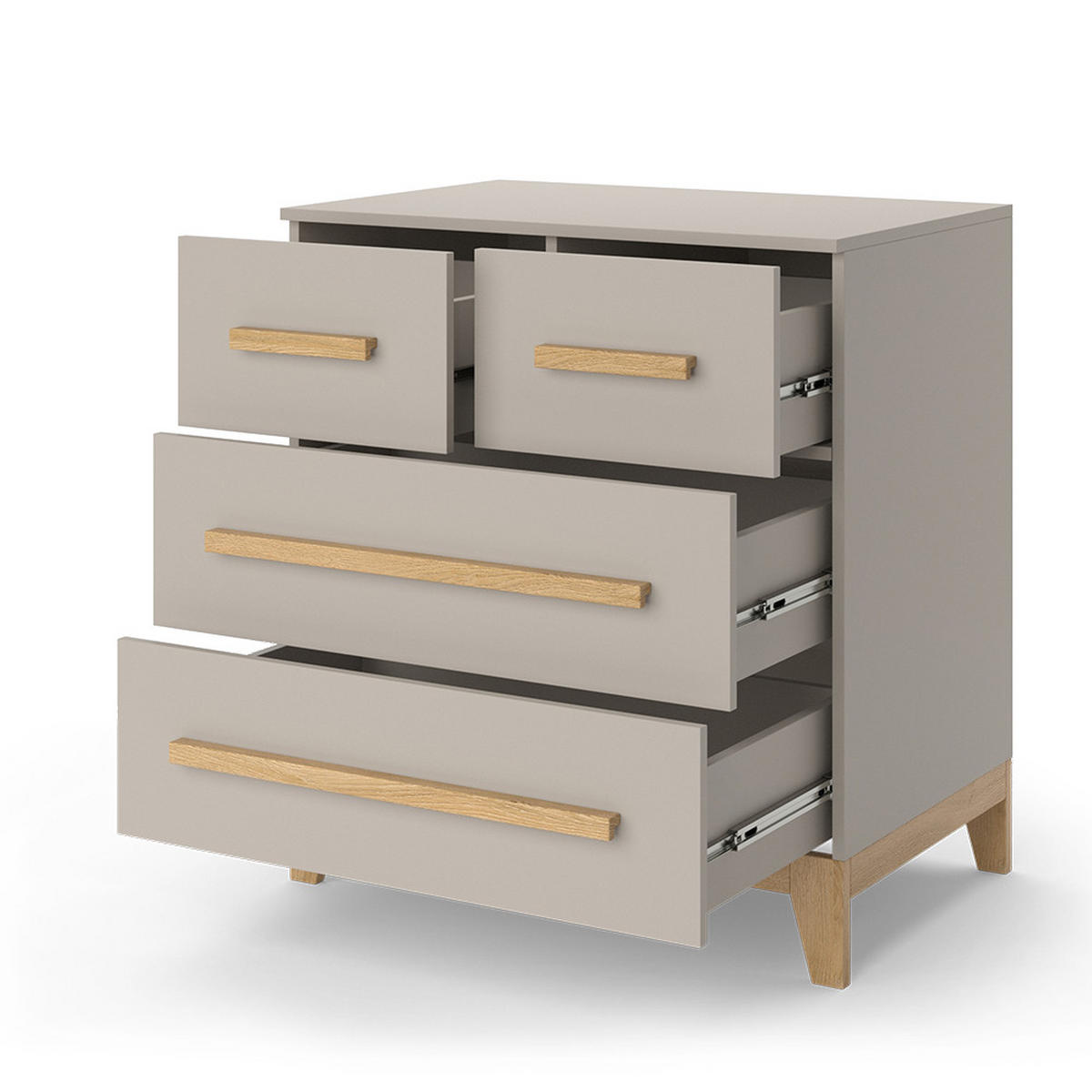KOMMODE Malia Cashmere-Eiche 80 x 88 cm mit 4 Schubladen - Kaschmir, Holzwerkstoff (80/88/53.4cm) - VitaliSpa